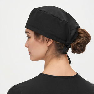 طباعة مخصصة قبعات فرك ممرض ذيل حصان تصميم من من من من من القبعات الطبية القصيرة للشعر حسب الطلب - Product Image 4