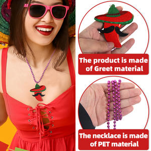 القلائد Cinco De Mayo Fiesta حبة المكسيكي Mardi Mardi Gras turas لوازم حفلات مفضلاً ديكورات صور لواو الدعائم حدث كرنفال - Product Image 3