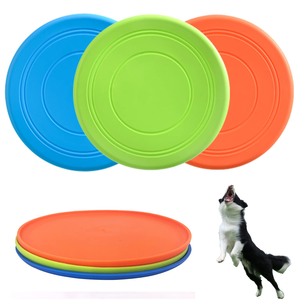 Jouet d'entraînement pour animaux de compagnie, durable, résistant aux morsures, en caoutchouc souple, pour sports de plein air, jouets interactifs pour chiens, disques volants pour chiens, frisbees pour chiens - Product Image 1