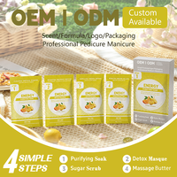 Kit de pédicure de luxe 4 étapes pour spa des pieds, détoxifiant à l'orange et à la citronnelle, pour salon de manucure et pédicure