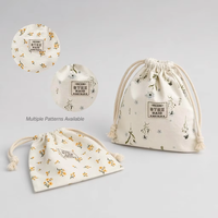 Sac de shopping en toile carrée de haute qualité avec cordon de serrage, logo personnalisé imprimé, sac à cosmétiques en toile de coton, pochette cadeau anti-poussière pour maquillage