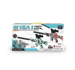 Pistola de agua eléctrica M16A1, rifle de juguete automático a pilas para niños mayores de 14 años, modelo de plástico con mira telescópica - Product Image 1