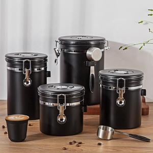 <strong>Wholesale</strong> Coffee Bean Sealed Storage Tank Vacuum Metal Round Airtight <strong>Canister</strong> Coffee Container - Product Image 5