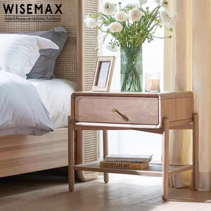 Meubles WISEMAX tables <span class=keywords><strong>de</strong></span> chevet modernes <span class=keywords><strong>de</strong></span> style japonais meubles <span class=keywords><strong>de</strong></span> chambre à coucher en bois massif lits en rotin simples tables <span class=keywords><strong>de</strong></span> <span class=keywords><strong>nuit</strong></span> pour hôtel - Product Image 2