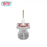 Brida de 4 agujeros de fábrica, conector hembra tipo N de 17,5mm, montaje en Panel de soldadura con conectores coaxiales RF de 20mm
