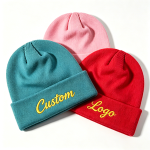 Gorros de Punto Personalizados con Logotipo, para Invierno, Lisos, Gruesos, de Terciopelo, Versátiles, al por Mayor - Product Image 1