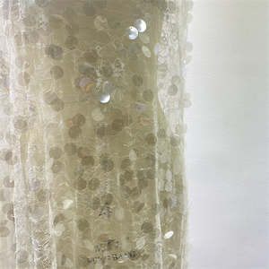 Tela de Vestido para Niñas, Nueva, Moderna, Lisa, Elástica, de Punto, Ligera, <span class=keywords><strong>Transparente</strong></span>, con Lentejuelas, de Poliéster, Certificada por OEKO-TEX - Product Image 2