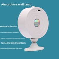 Capteur de mouvement intérieur applique murale à LED réglage de l'interrupteur d'éblouissement Base d'aspiration magnétique Rotation à 360 degrés pour chambre à coucher Induction