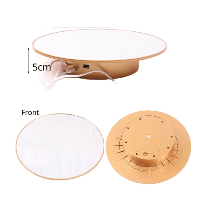 Professional Turntable Stand Golden 25cm Golden Stand Electric Motorized Rotating Platform for Mannequin Wig Head Gold Color