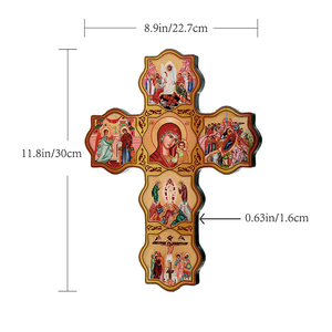 Estatua de Madera Artesanal, Cruz de Jesús Tallada, Decoración Religiosa <span class=keywords><strong>Cristiana</strong></span> para <span class=keywords><strong>Altar</strong></span>, <span class=keywords><strong>Iglesia</strong></span> Ortodoxa Oriental, Negra, 25 cm - Product Image 5