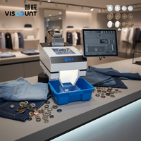 Machine de comptage et d'emballage visuel Viscount haute précision pour boutons de jeans et accessoires vestimentaires