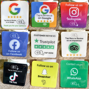 10cmx10cm kích thước tùy chỉnh PVC tap thẻ Google xem xét NFC PVC Epoxy bảng tap tag thẻ cửa sổ tấm <span class=keywords><strong>sticker</strong></span> - Product Image 6