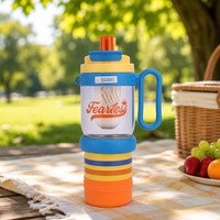 Zwei-in-Eins 1000ML OEM ODM 316 Edelstahl Lebensmittelqualität Trinkbecher mit Strohhalm und Früchtetee-Infuser