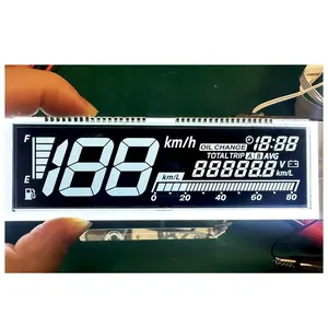 ROHS kustom 7 14 segmen layar LCD dasbor mobil Odometer layar monokrom Digit disesuaikan modul Digital LCD