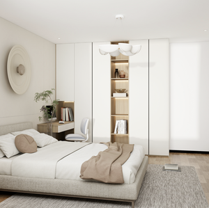 Armoire moderne durable personnalisée en usine avec poignées <span class=keywords><strong>invisibles</strong></span>, mobilier de chambre principale haut de gamme et tendance pour villas - Product Image 1