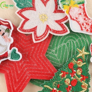 Custom Cute Christmas Themed Embroidered Iron on Patches Sequin love Patches for Hats Bags Clothes - Product Image 4