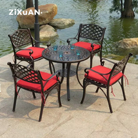 Meubles d'extérieur en aluminium moulé sous pression, ensemble de Table à manger, pique-nique, jardin, Patio