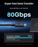 Câble USB-C Coaxial d'Usine 16C 80 Gbit/s 240 W, Câble Type-C à Charge Rapide Thunderbolt 5/4/3 pour Synchronisation des Données Vidéo et Projection 16K