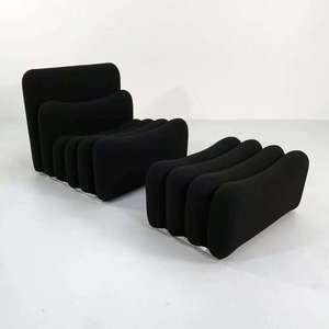 Wabi-sabi Style Black Piano-key Single <strong>Sofa</strong> Mid-century Designer Piece for <strong>Small</strong> Living Rooms <strong>Bedrooms</strong> Hotels Casual Lazy <strong>Sofa</strong> - Product Image 4