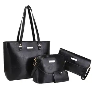 4 PCS 2021 Hot sale pu leather fashion handbags for woman Shoulder Bags Sac a main handbag tote bag set