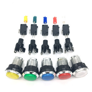 ปุ่มกดอาร์เคดทรงกลมขนาดเล็ก 33 มม. แบบมีไฟ LED ชุบโครเมียมสไตล์อเมริกัน รูขนาด 24 มม. ปุ่มกดแบบมีไฟ - Product Image 1