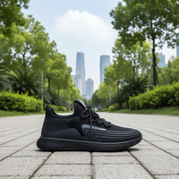 Chaussures d'étudiant noires pour garçons, populaires et confortables, baskets de marche