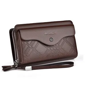 2024 WEIXIER Fashion Business Style Men's Handbag Clutch Bag Soft Pu Leather Male Wallet Pack Bag Elegant Leisure Hand Bag Men