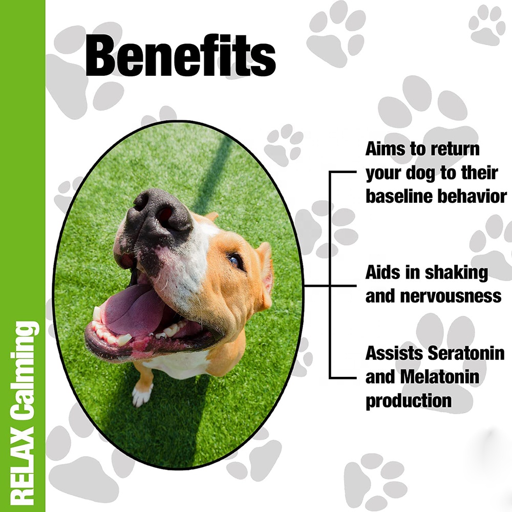 Органические собачьи успокаивающие добавки, семена конопли, Ashwagandha L-Theanine, успокаивающие жевательные Когти для собак, угощение от стресса и тревоги