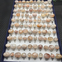 En gros très à la mode pierres naturelles cerisier anneau d'agate