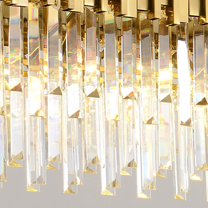 Lampadario Rettangolare in Cristallo Guzhen, Contemporaneo a 18 Luci, a Risparmio Energetico, E12, Luce Calda, Decorativo per Scale, Oro - Product Image 6
