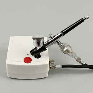 Kit aérographe double action miniature avec pompe à air électrique pour nail art, pulvérisation de modèles, portable, vitesse réglable, alimentation par gravité - Product Image 1