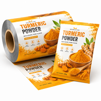 Rouleau de film d'emballage personnalisé pour poudre de curcuma, qualité alimentaire, laminé, flexible, pour l'emballage des épices