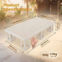 Nouveau plancher professionnel surélevé en plastique PP pour élevage de bétail et poulets, avec pieds monobloc, planche à litière robuste