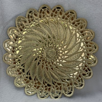 Assiettes à dîner de luxe en gros 13 \ "décoration de table moderne en or assiette jetable et réutilisable en plastique PP plat pour les fêtes