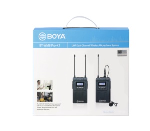 BY-WM8 Pro-K1 UHF de doble canal sistema de micrófono inalámbrico 48 seleccionable canales UHF cámara teléfono micrófono - Product Image 2