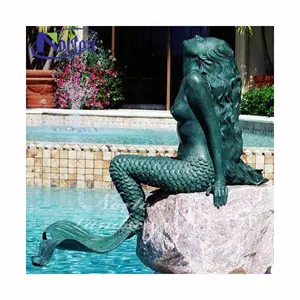 Wholesale Custom Outdoor Life Size Metal Art Bronze Female Mermaid Statue Sculpture For Sale