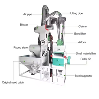 Moulin à farine commercial entièrement automatique de 5 tonnes/jour, FOB 3500 USD, pour blé, maïs et riz, machine de mouture complète