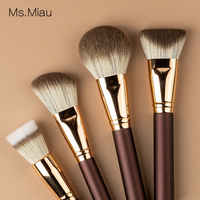 Juego de Brochas de Maquillaje Profesional de Madera Personalizadas de Alta Calidad de Marca Privada, 12 Piezas, para Rostro y Corrector