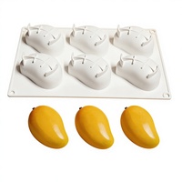 Moule en silicone 6 ou 10 cavités pour gâteau mousse mangue, résistant aux hautes températures, compatible four, outil de cuisson pour crème glacée et panna cotta