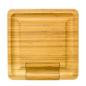 Tabla de quesos de carne de bambú de primera calidad pequeña al por mayor con cuchillos, diseño redondo cuadrado rectangular con logotipo personalizado para uso en la cocina y la <span class=keywords><strong>pizza</strong></span> - Product Image 4