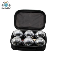 Jeu de boules de pétanque classique en métal argenté durable, portable, 6 boules, style français Obut