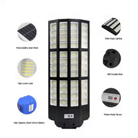 Lumen baru lampu tenaga surya 3000W, tiang braket lengan kendali jarak jauh lampu jalan tenaga surya