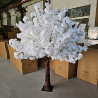 L79 Vente à chaud Décoration de table pour événement de mariage Centre de table Arbre à fleurs Soie artificielle Blanc Fleurs de cerisier en promotion