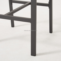 Tabouret de bar moderne en osier avec structure en aluminium - Chaise haute contemporaine pour îlot de cuisine, bar à petit-déjeuner, salon et jardin