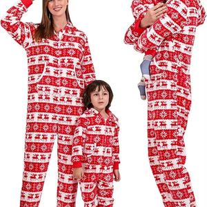 Pijamas Familiares al por Mayor de Alta Calidad, Diseño Personalizado con Impresión Digital, 100% Algodón de Rizo, Pijamas Navideños para Fiestas - Product Image 1