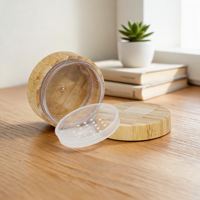 Pots en plastique de luxe 250G et 500G avec couvercle en bambou foncé – Contenants pour cosmétiques, gommages corporels, après-shampoings et poudres en vrac
