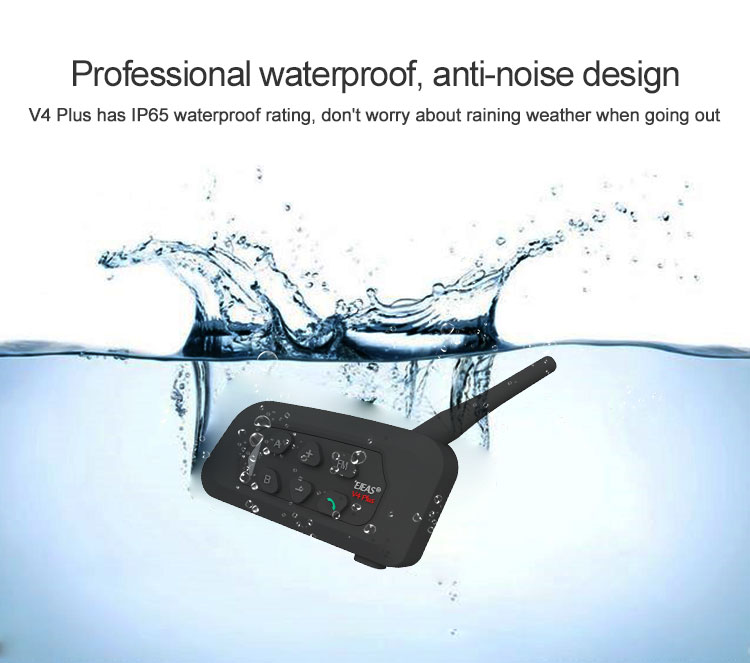 EJEAS Vnetphone V4 Motorcycle Bluetooth Intercom for 4 Rider Helmet Bluetooth Intercom