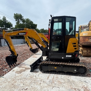 Mini-excavatrice sur chenilles Sany SY35U d'occasion, faible consommation de carburant, transport facile pour la construction résidentielle - Product Image 3