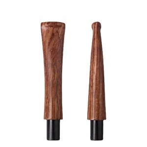 Muxiang Solid Wood Pipe Mouthpiece 9mm Acrylic Tenon Straight Handle Tapered Tail Tobacco Pipe - Product Image 4