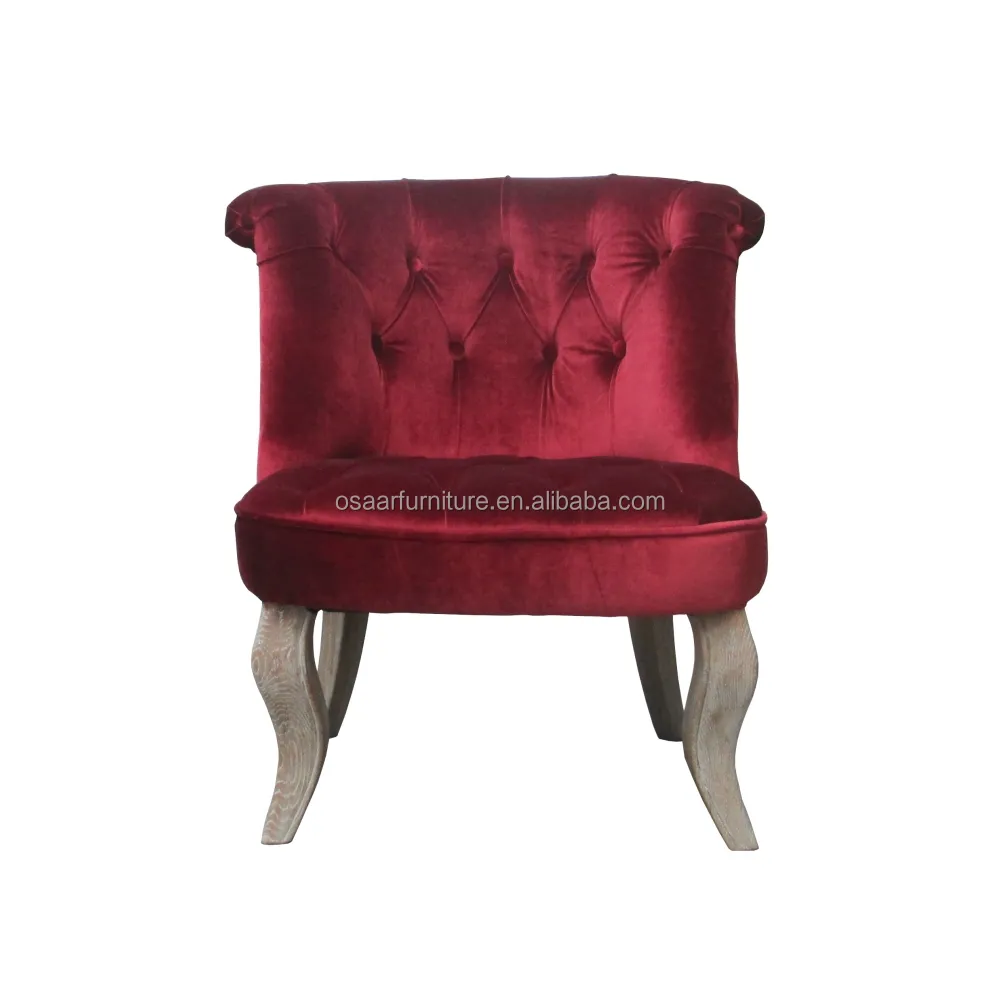 Mobili di Design Vintage sala da pranzo provinciale francese sedie da caffè in legno di velluto rosso